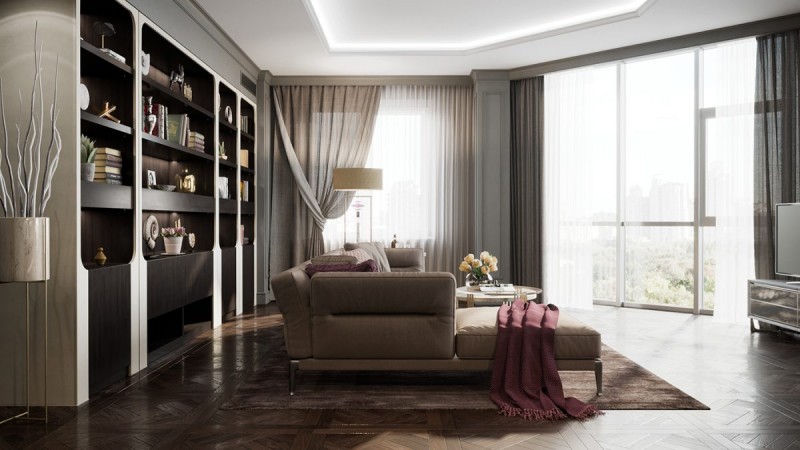 Роскошный элегантный интерьер гостиной Роскошный элегантный интерьер гостиной