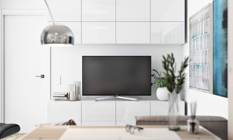 Интерьер уютных апартаментов в Штутгарте с голубыми акцентами