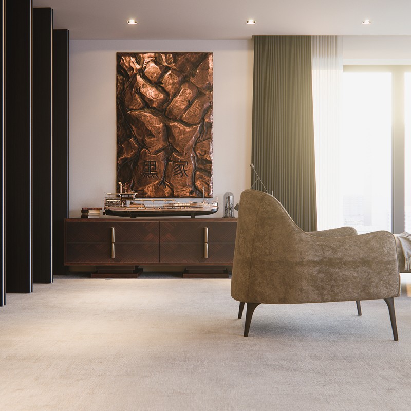 Пентхаус, оформленный в темных тонах