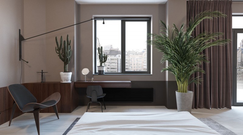 Проект квартиры в темных тонах