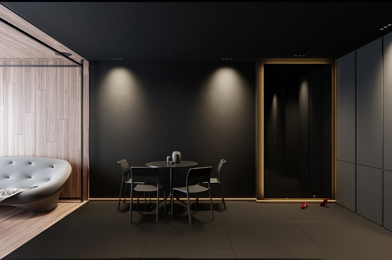 Интерьер в темных тонах Интерьер в темных тонах