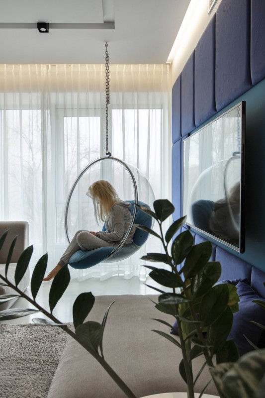 Благородный синий цвет в интерьере