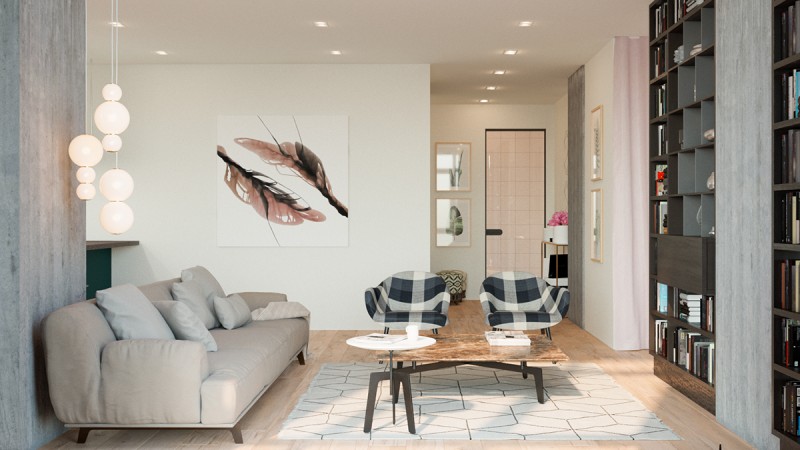 Оригинальное зонирование небольшой квартиры