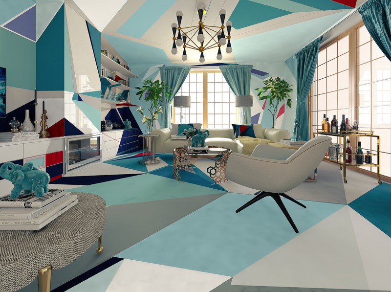 Интерьер дома в Софии, Болгария, вдохновленный работами импрессионистов XIX века Интерьер дома в Софии, Болгария, вдохновленный работами импрессионистов XIX века