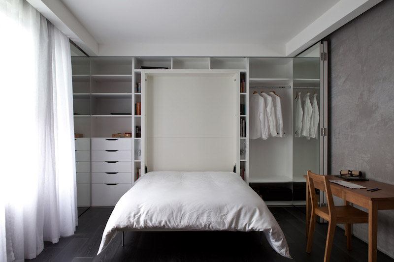 Строгий функциональный интерьер маленькой студии