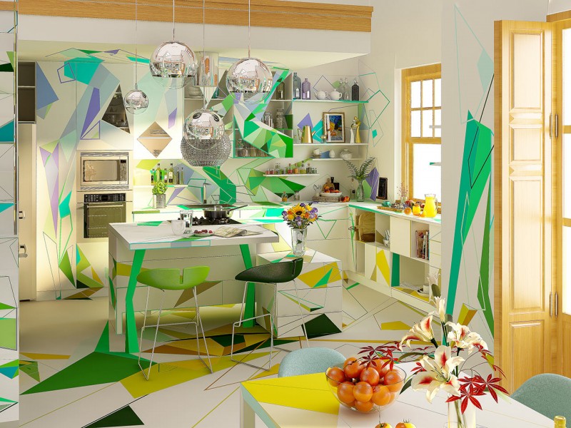 Интерьер дома в Софии, Болгария, вдохновленный работами импрессионистов XIX века Интерьер дома в Софии, Болгария, вдохновленный работами импрессионистов XIX века