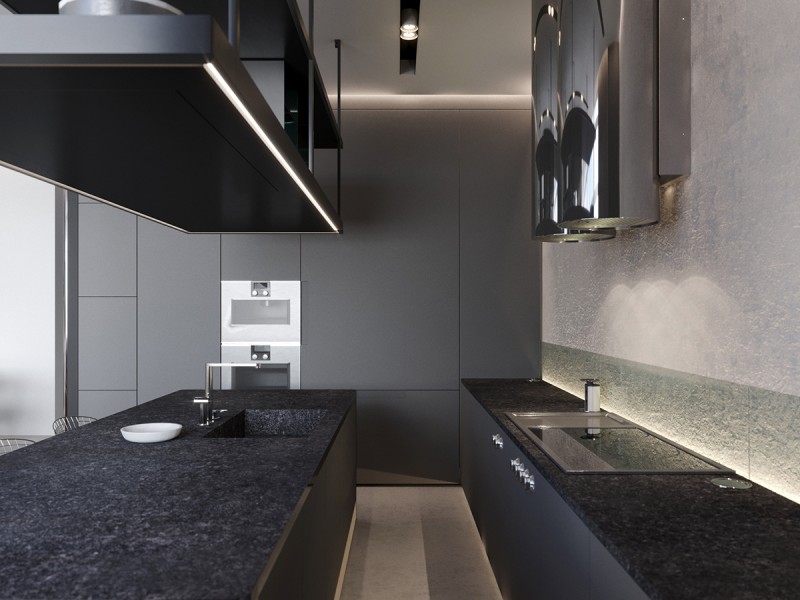 Минималистичная квартира в темных тонах