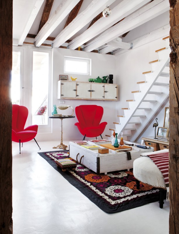 Деревенский колорит в интерьере пентхауса в Мадриде