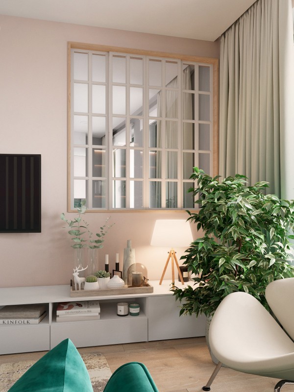 Интерьер в скандинавском стиле, наполненный живой зеленью Интерьер в скандинавском стиле, наполненный живой зеленью