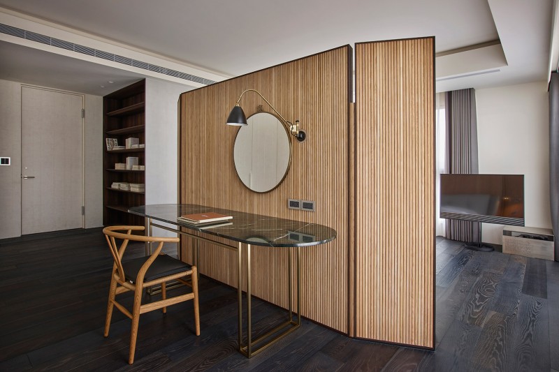 Натуральные материалы в интерьере апартаментов в Тайбэе
