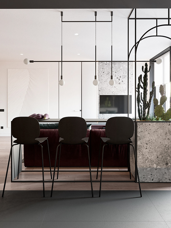 Богатый и благородный цвет "марсала" в современном интерьере