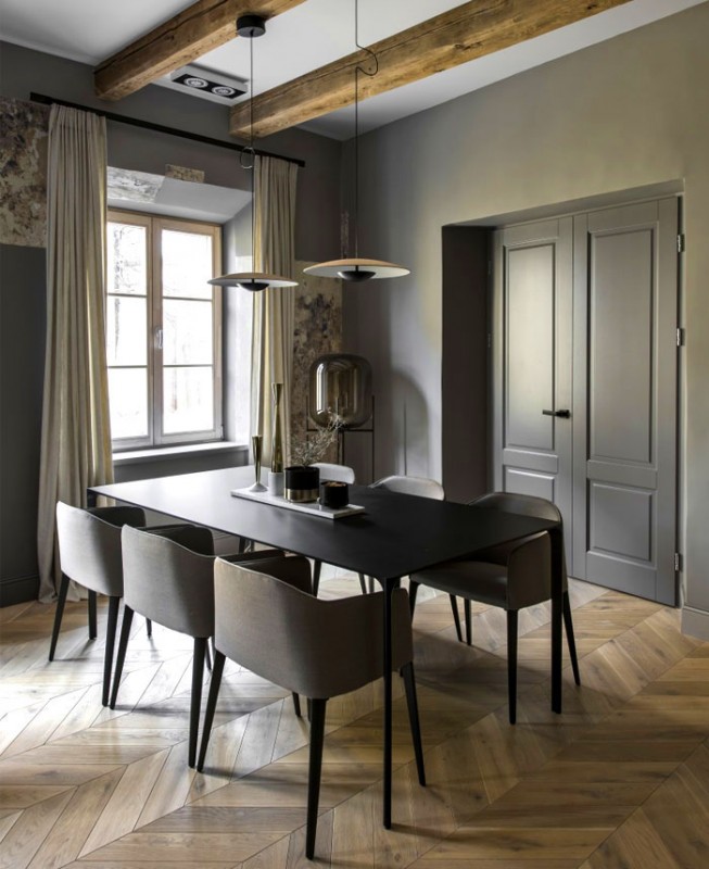 Декор квартиры в Вильнюсе в темных тонах Декор квартиры в Вильнюсе в темных тонах