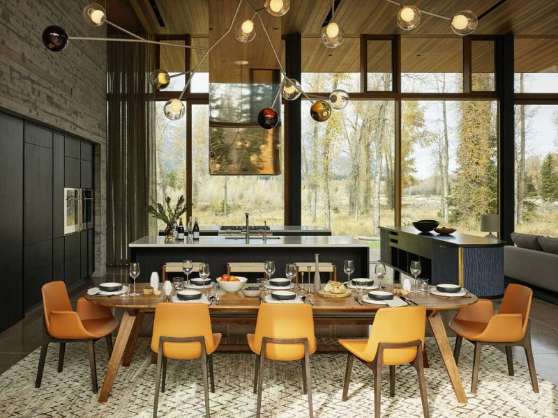 Современный дом, расположенный в Джексоне, штат Вайоминг