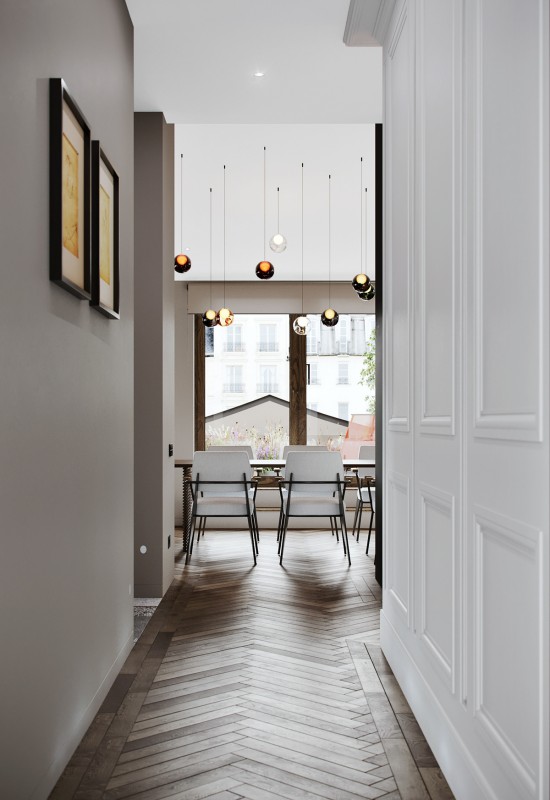 Строгий и роскошный интерьер двухуровневой квартиры Строгий и роскошный интерьер двухуровневой квартиры