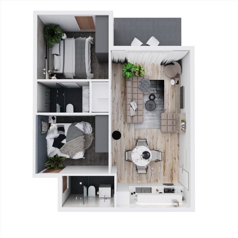 Апартаменты в стиле "минимализм" Апартаменты в стиле "минимализм"