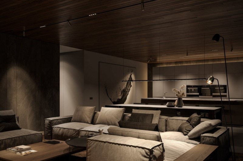 Интерьер дома, выполненный в спокойных, сдержанных тонах Интерьер дома, выполненный в спокойных, сдержанных тонах