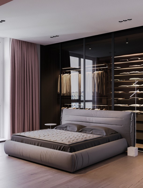 Квартира в серо-розовых тонах