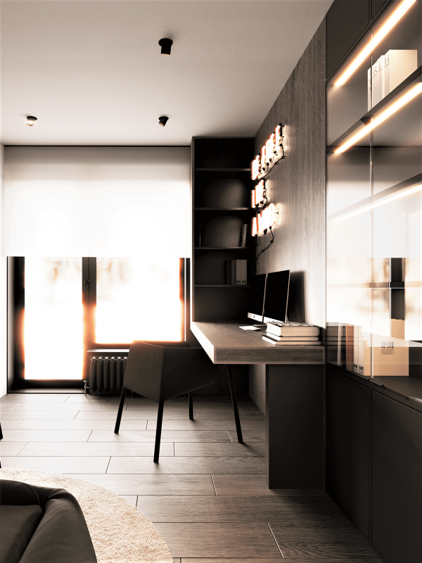 Контрастный дизайн интерьера