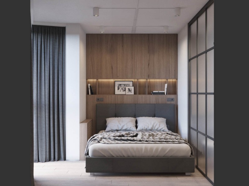 Интерьер уютных апартаментов в темных тонах