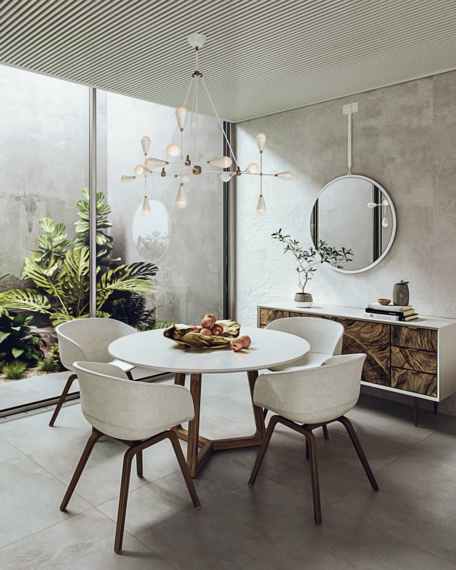 Комбинация белого цвета и природного оттенка древесины