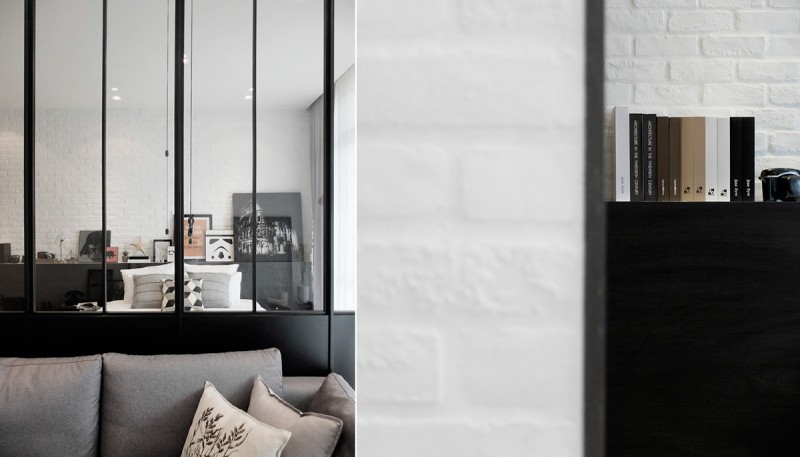 Межкомнатные перегородки из стекла в компактной малазийской квартире