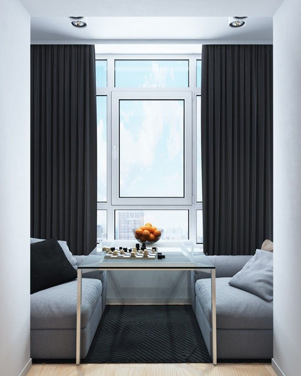 Интерьер в спокойных тонах с яркими акцентами