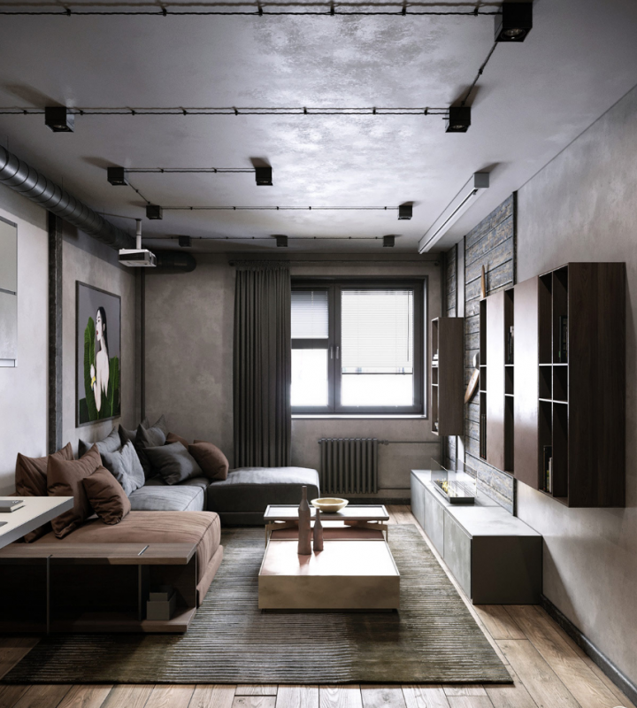 Интерьер квартиры в индустриальном стиле Интерьер квартиры в индустриальном стиле