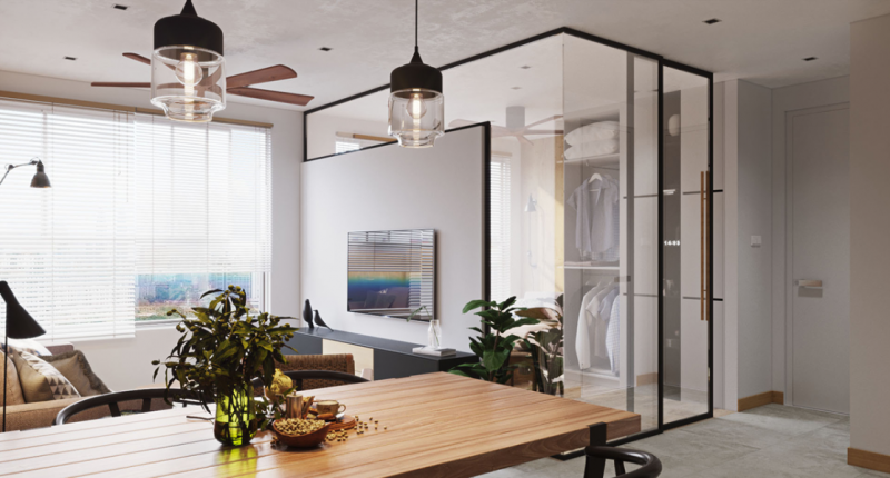 Акцент на элементы из дерева в оформлении уютной квартиры Акцент на элементы из дерева в оформлении уютной квартиры