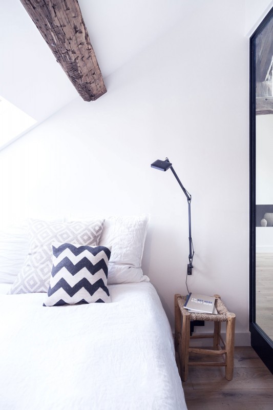 Очаровательная квартира в мансарде с деревянными балками