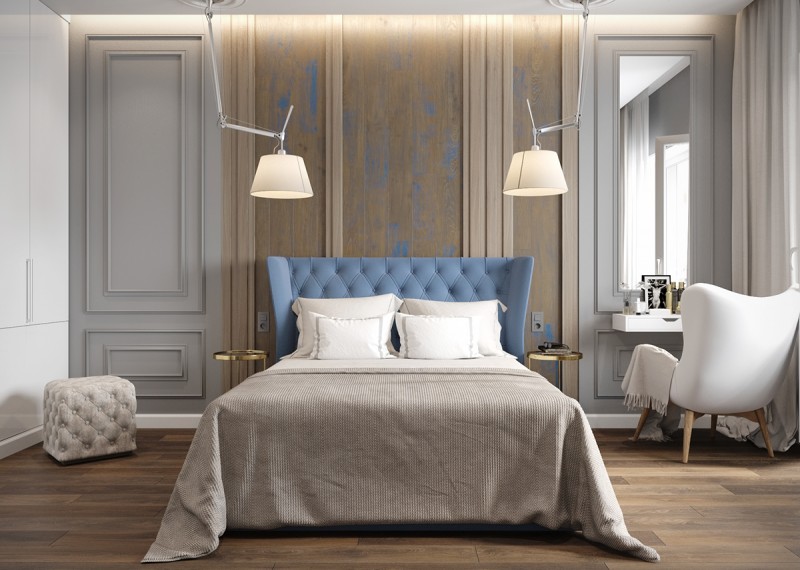 Синие акценты в интерьере