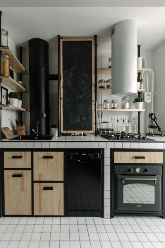 Сочетание классики и индустриального стиля