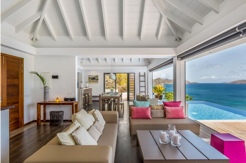 Современная вилла на скале с видом на море в Сент-Бартелеми