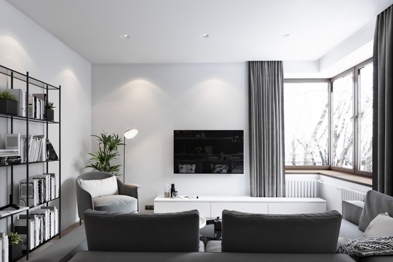 Стильная квартира в черно-белых тонах