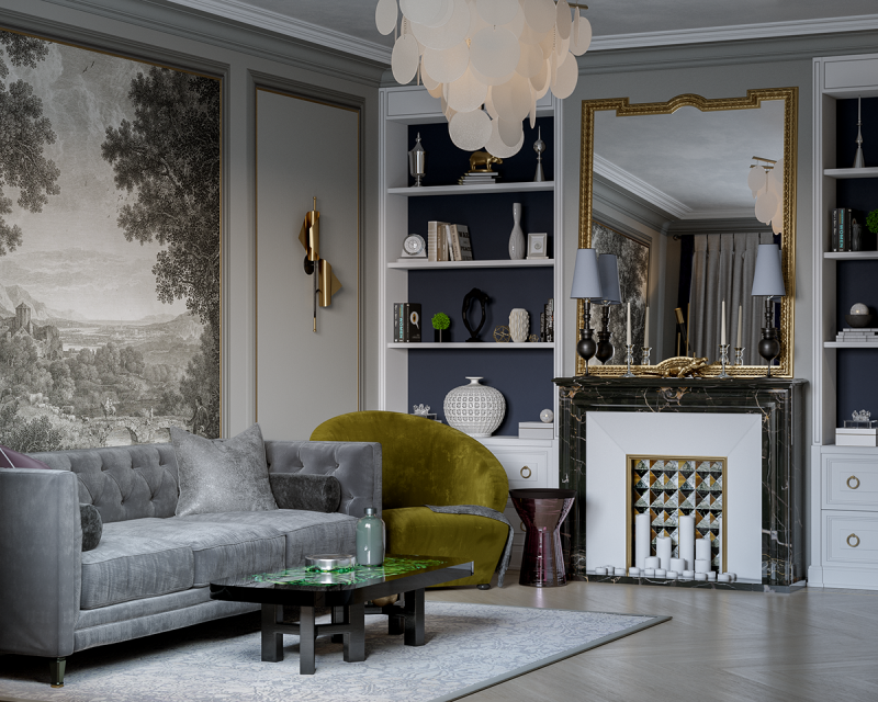 Гостиная в неоклассическом стиле Гостиная в неоклассическом стиле