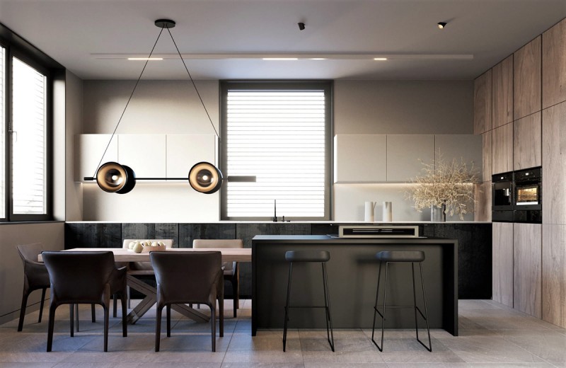 Контрастный дизайн интерьера