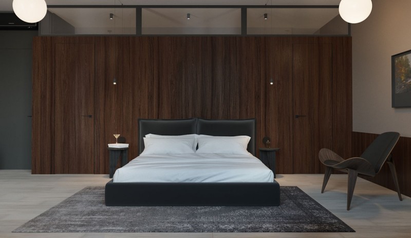 Проект квартиры в темных тонах