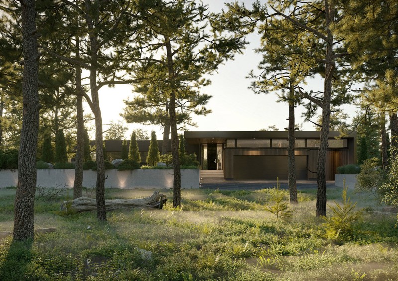 Финская вилла со стеклянными стенами и собственным пирсом