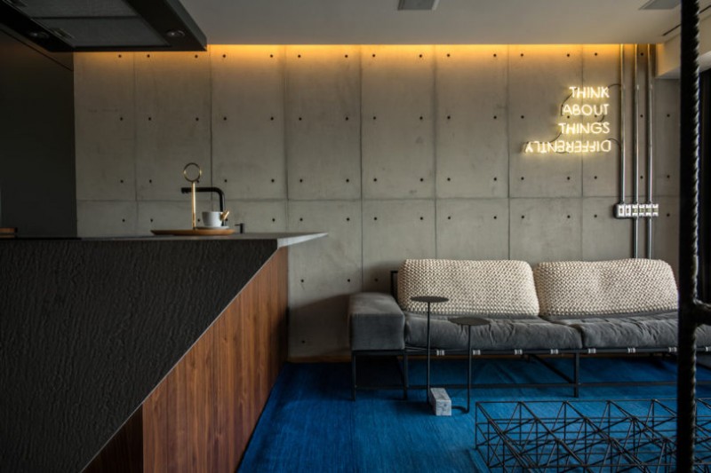 Интерьер квартиры в Сан-Паулу в индустриальном стиле