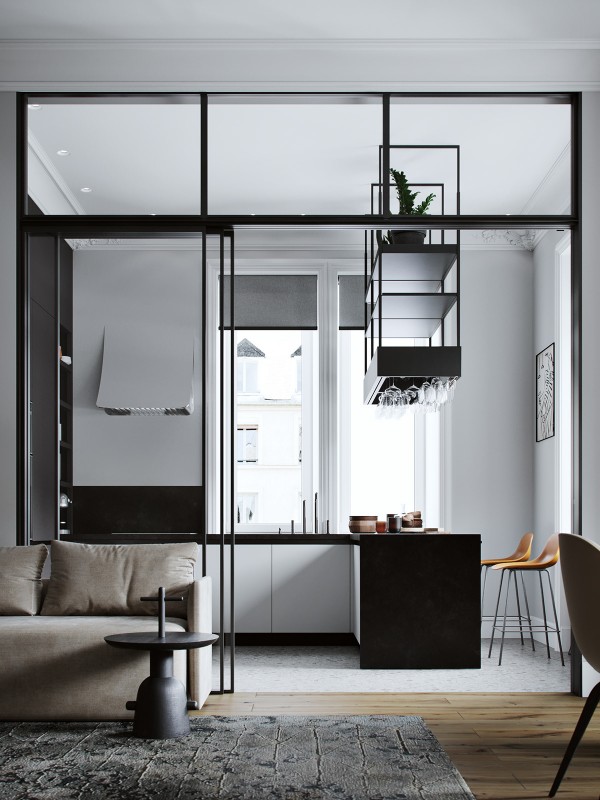 Интерьер в черно-белых тонах