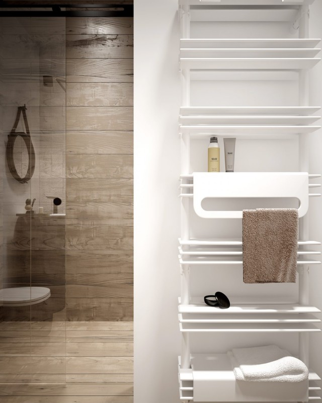 Минималистичный интерьер с сочетанием различных фактур и цветов