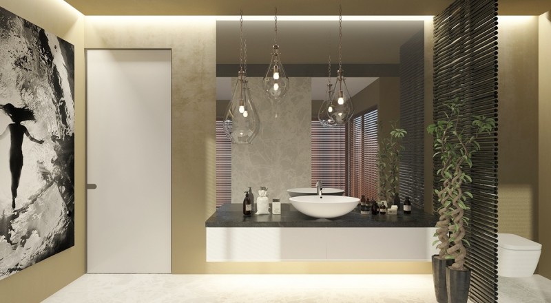 Монохромный интерьер стильной спальни