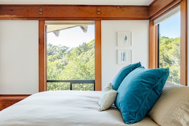 Панорамный вид на лес в уединенном "домике" на дереве Панорамный вид на лес в уединенном "домике" на дереве