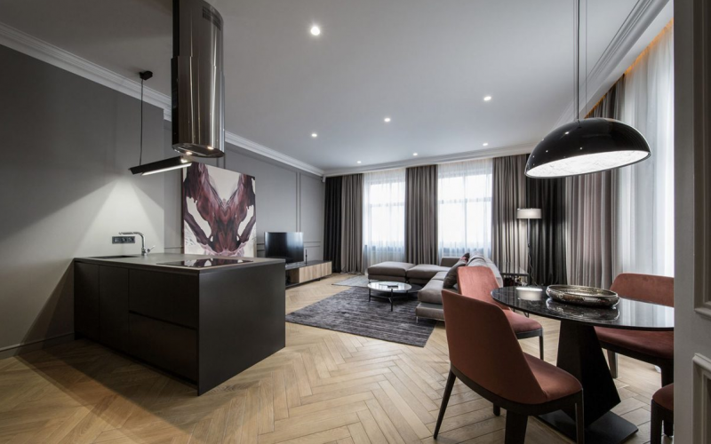 Интерьер современной квартиры в минималистичном  стиле