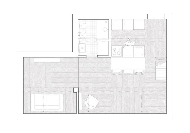 Легкий теплый интерьер мансардной квартиры