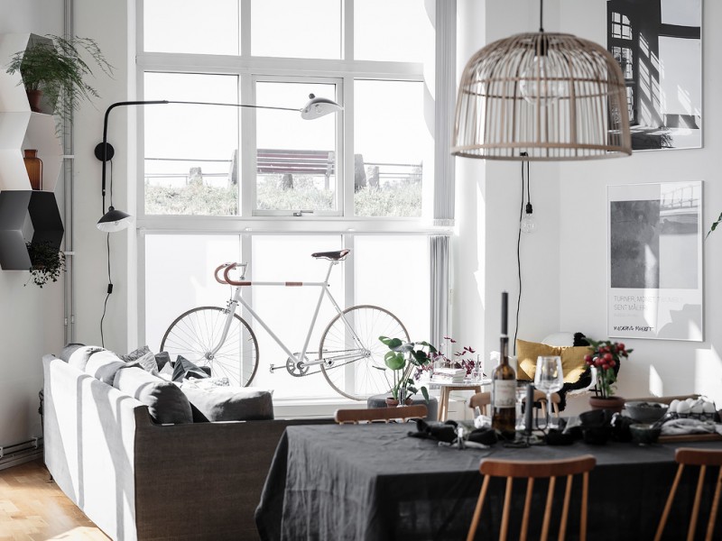 Однокомнатная квартира с мансардой в Швеции Однокомнатная квартира с мансардой в Швеции