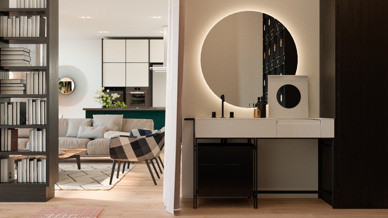 Оригинальное зонирование небольшой квартиры