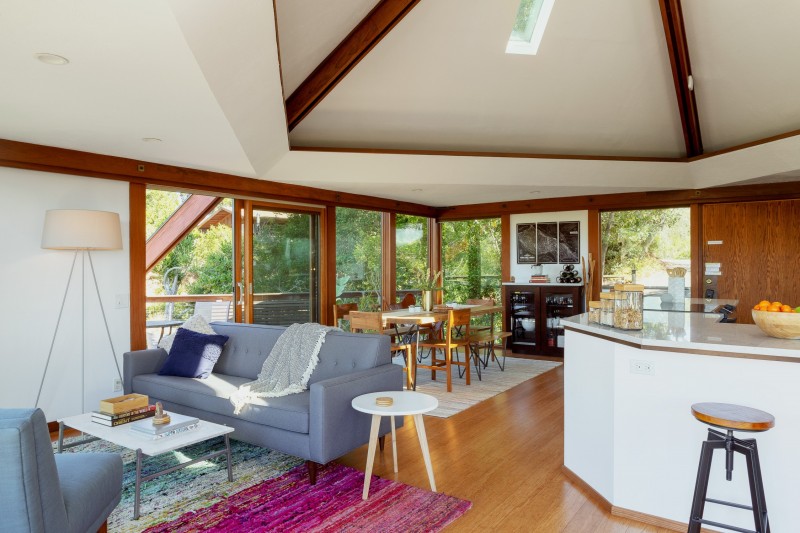 Панорамный вид на лес в уединенном "домике" на дереве Панорамный вид на лес в уединенном "домике" на дереве