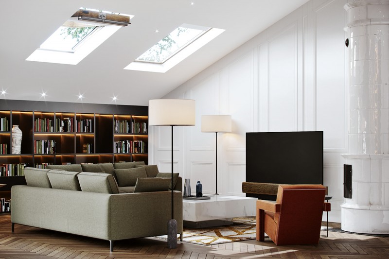 Строгий и роскошный интерьер двухуровневой квартиры Строгий и роскошный интерьер двухуровневой квартиры