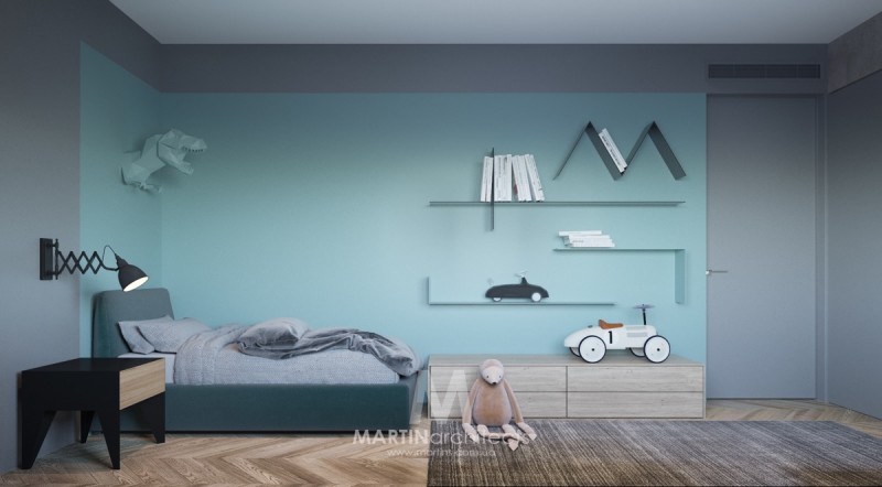 Апартаменты, оформленные в успокаивающей цветовой палитре