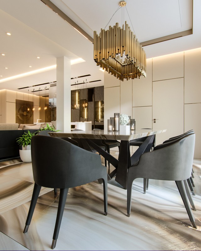 Проект двухуровневых апартаментов в коричневых тонах Проект двухуровневых апартаментов в коричневых тонах